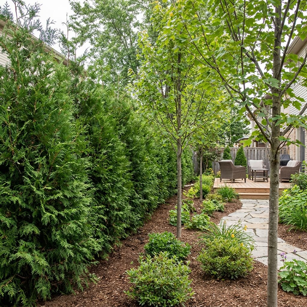 Plantation d’arbres et haies de cèdres